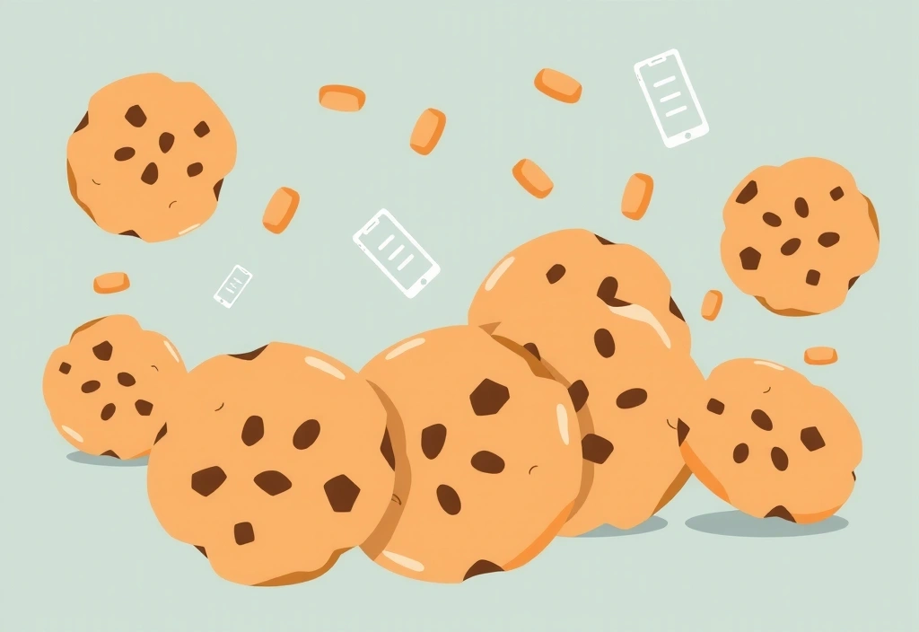 Illustration of various cookies in digital form